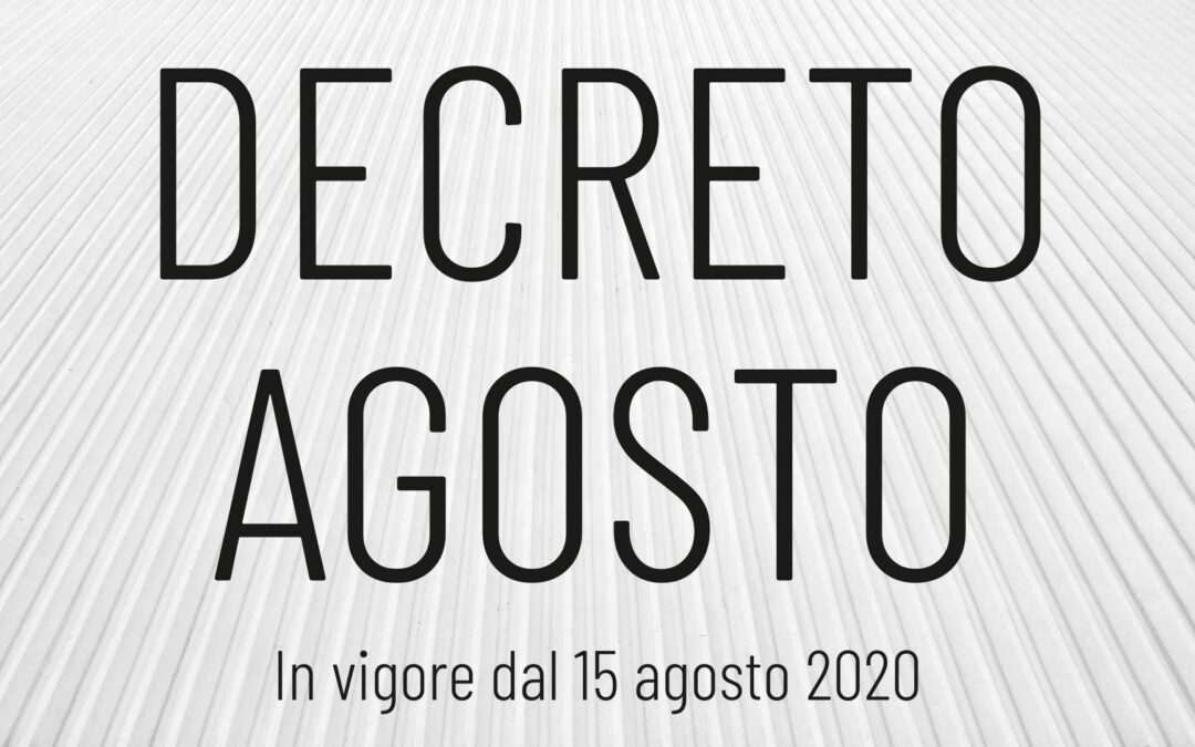 Emergenza sanitaria – Provvedimenti di agosto