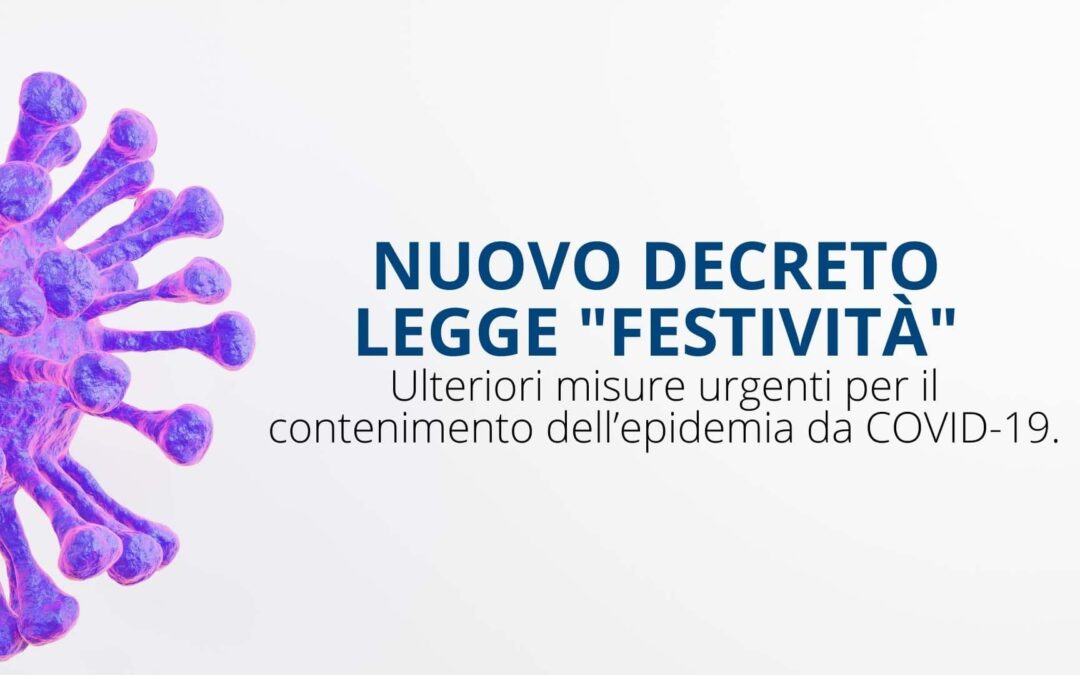 Ecco il “Decreto Festività”: le nuove misure anti Covid